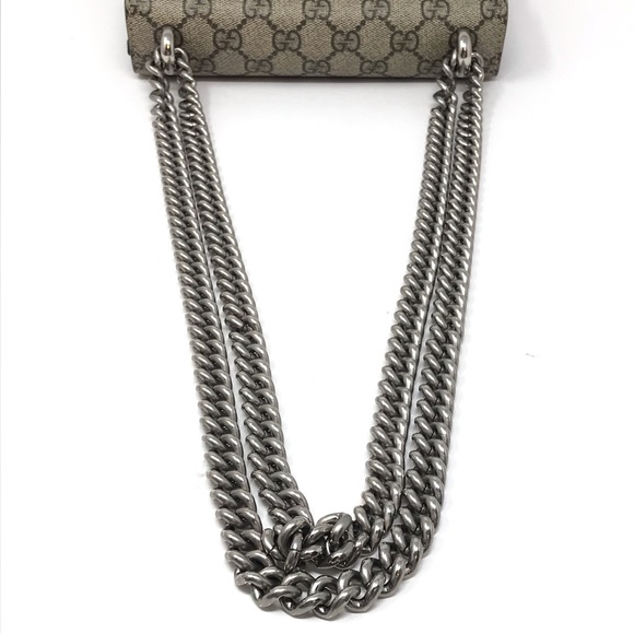 Authentic GUCCI GG Supreme Monogram Small Dionysus Bag Beige Ebony Black - Picture 15 of 16